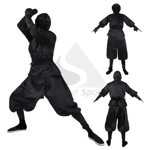 Op Maat Gemaakte Kostuums Heren Zwart Wit Ninja Cosplay Pak Performance Kostuum Ademende Ninja Uniformen