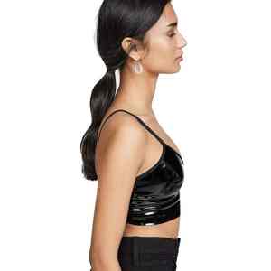 Plus Size Women's Leather <b>Bra</b> for Adults Breathable Lightweight Plain Dyed with Front Logo Simple Style - Product Image 3