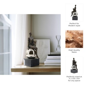 Estatuilla humana de moda, escultura de mesa, acento de declaración creativa, perfecto para estante de escritorio, sala de estar u oficina - Product Image 4