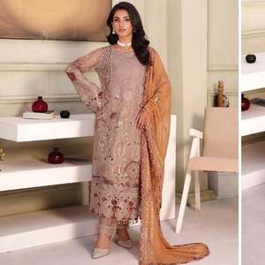 Vestidos de gasa de alta calidad Colección de gasa bordada Ramsha Vol F27 Vestidos de fiesta con estilo indio y pakistaní - Product Image 2