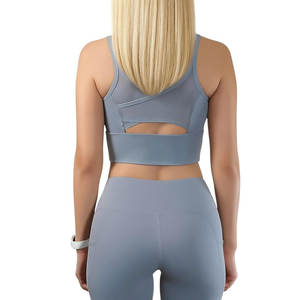 Conjunto de pantalones cortos de yoga personalizados para mujer, tejido elástico transpirable, ideal para entrenamiento de gimnasia y entrenamiento físico - Product Image 4