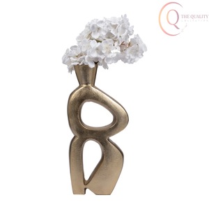 Vase à fleurs décoratif en métal pour table, avec détails artistiques, améliorant l'aménagement intérieur et la décoration de la maison - Product Image 2