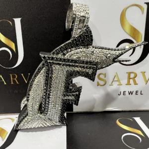 925 argent luxe VVS Moissanite diamant pendentif lettre personnalisée Hip Hop bijoux fins pour hommes femmes beaux pendentifs et breloques - Product Image 4