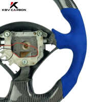 Volant sport en fibre de carbone véritable KBV pour S2000 DC5 CL7 2000-2009 avec LED et poignée de 50 mm, 100 % fibre de carbone personnalisée