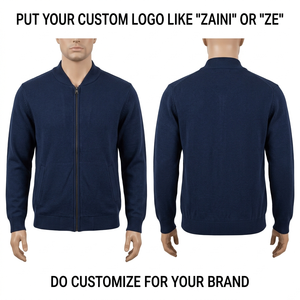 Blouson Bomber Bleu Marine en Molleton Coton Polyester 380 GSM, Personnalisable avec Logo, Broderie et Impression OEM ODM - Product Image 1