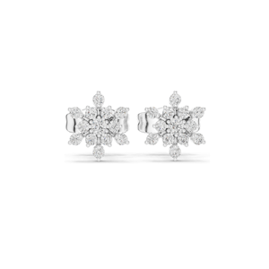 Pendientes de Diamantes de Laboratorio con Forma de Copo de Nieve de 0.174 CT para Mujer, Claridad VVS-VS EF, Oro de 18K, 14K, 10K y Plata 925, Oro Rosa, Amarillo - Product Image 1