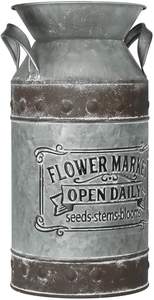 Bidon de lait fait à la main en fer au design antique, enduit de poudre blanche avec corps perforé, cadeaux imprimés personnalisés, fournisseur indien fabriqué - Product Image 5