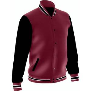Veste universitaire à la mode pour hommes, décontracté, coupe régulière, blousons bombardiers de baseball Letterman, polaire - Product Image 1