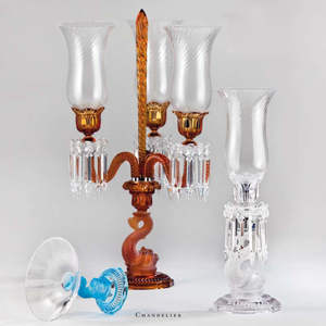 Candelabros de aluminio niquelado vintage con cuenco y huracanes de cristal para decoración de eventos de boda 4 luces - Product Image 4