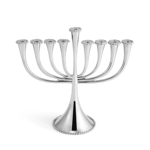 Candélabre de Hanukkah artisanal Menorah en fusion avec motif en métal sculpté pour décor Judaica moderne - Product Image 3