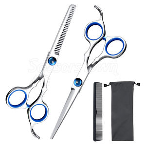 Kit profesional de tijeras de peluquero y tijeras de adelgazamiento con logotipo personalizado para corte de cabello y peinado - Product Image 1