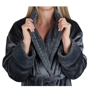 Bathrobe Fashion Quick Dry Breathable Hotel Spa wholesale Cotton waffle Fabric Comfortable Woman And Man Bathrobe
