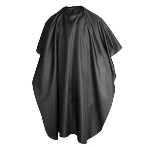 Màu đen Salon áo choàng không thấm nước cắt tóc Polyester cắt tóc thợ làm tóc CAPE và tạp dề và thuốc nhuộm tóc cape