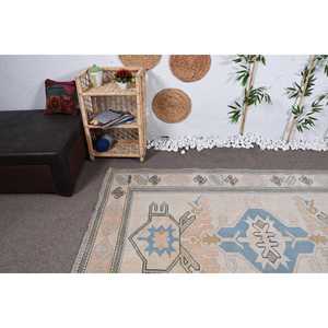 พรมตุรกีขนาด 5.1x7.7 ฟุต, พรมวินเทจ, พรมโมร็อกโกสีเบจ - Product Image 5