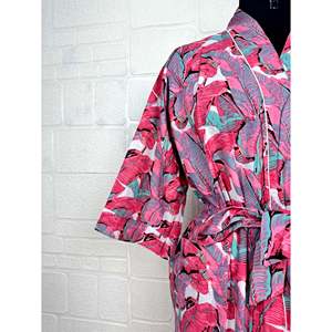 Kimono Boho de Algodón para Mujer, Cárdigan Ligero con Estampados Indios y de Mariposas Florales Hechos a Mano, Ideal para Vacaciones en la Playa - Product Image 3