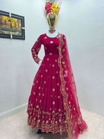 Robe de soirée pour femme en tissu de soie Georgette, entièrement brodée, design moderne, haute qualité, modèle intemporel.