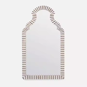 Espejo de pared con incrustaciones de hueso de lujo moderno, decoración de baño para el hogar de Crescent Crafts - Product Image 1