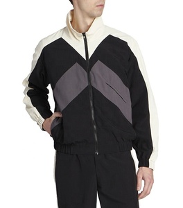 Manteaux de sport coupe-vent à fermeture éclair en nylon léger à blocs de couleurs pour hommes, imperméables et avec logo personnalisé - Product Image 3