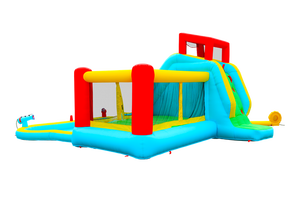 Casa de gorila inflable Inflar parque acuático y trampolí<span class=keywords><strong>n</strong></span> Pistola de agua doble Escalada en roca con soplador - Product Image 4