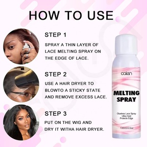Grand <span class=keywords><strong>Spray</strong></span> Fixateur "Melt" Sans <span class=keywords><strong>Colle</strong></span> pour Perruque, Tenue <span class=keywords><strong>Forte</strong></span> et Rapide, Fixation "Freeze" pour Cheveux 4.6oz - Product Image 6