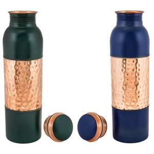 Botella de cobre puro hecha a mano vasos de vidrio de agua Alto Rendimiento de aislamiento térmico 800ml hermosos colores boda por HF CRAFTS - Product Image 5