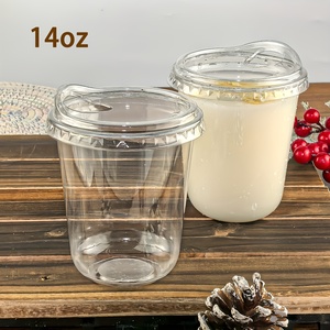 Drf cao cấp thân thiện với môi rõ ràng nhựa hình chữ U Cốc nắp đơn tường Pet Cốc dùng một lần cho Matcha đồ uống Soda nước trái cây cà phê - Product Image 5