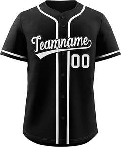 2025 gran oferta personalizado negro venta al por mayor bordado personalizado béisbol Jersey secado rápido todos los equipos béisbol jerseys aparejos sarga - Product Image 3