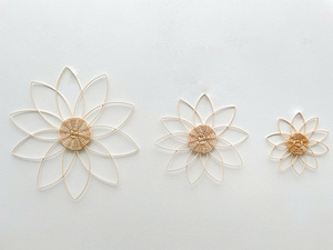 Handmade Rattan Lotus Wall Decor | Wall Hanging | Wicker Wall Decor | Boho Decor | Scandi Decor <b>Basket</b> Wicker Bohemian Woven - Product Image 5