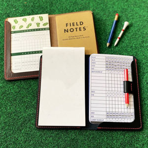 Titulaires de cartes de pointage de golf cadeau de golf personnalisé couverture de livre de Yardage en cuir pleine fleur LGSH-0002 à la main - Product Image 6