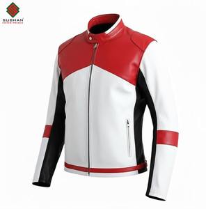 Chaqueta Bomber de Cuero Casual para Hombre, Estilo Deportivo Moderno, Negra y Blanca, para Cosplay - Product Image 5