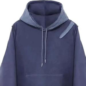 เสื้อฮู้ดผู้ชายผ้าฟลีซโอเวอร์ไซส์ผ้าฝ้ายฟอกสีวินเทจพิมพ์ลายนูน - Product Image 2