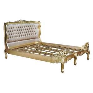 Cama francesa antigua clásica-Caoba pintada en oro-241 - Product Image 4