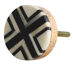 Pomo de Puerta Redondo de Resina de Latón y Madera Negra, Color, Forma y Tamaño Personalizados, Hecho en India - Product Image 5