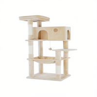 Torre para Gatos de Sisal de 4 Niveles, Grande y Resistente, para Interiores, Poste Rascador de 135 CM, Embalaje en Cartón, para Todas las Estaciones, China WenbiStrong