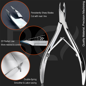 Coupe-cuticules antidérapant en acier inoxydable avec ouverture large et lame courbée - Outils de pédicure et de manucure professionnels durables - Product Image 6