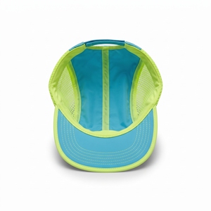 Gorra de nailon impermeable para acampar, azul y verde lima, de 5 paneles, con malla, unisex, informal, para exteriores, transpirable, para primavera y verano, para adultos - Product Image 5