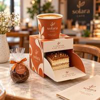 Boîte d'emballage personnalisée AT PACK pour café, desserts, avec logo, pour café, boulangerie, gâteaux, à emporter, boîte cadeau, porte-gobelet et emballage alimentaire haut de gamme