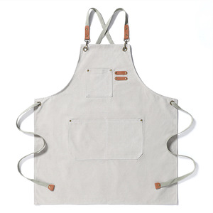 Venta al por mayor delantal de cuero de lona delantal de utilidad hecho a mano personalizado con bolsillos para cocina soldadura peluquero y Chef hecho en Pakistán - Product Image 3