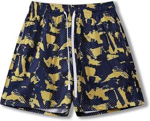 Shorts de sport en maille tricotée sur mesure pour hommes grande taille, vente en gros, style urbain, taille mi-haute élastique, respirant - Product Image 1