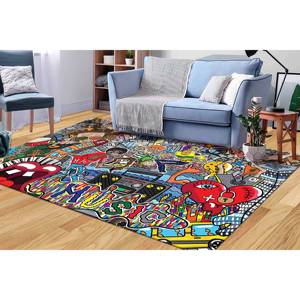 Alfombra Decorativa con Diseño de Grafiti Colorido: Alfombra de Arte Moderno, Alfombra Estampada, Alfombra de Chenilla - Product Image 2