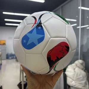 Ballon de football Coupe du Monde USA-Canada-Mexique 2026 Taille 5 en cuir PVC personnalisé, cousu à la machine, logo imprimé, durable, Shopey - Product Image 2