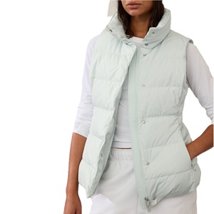 À la mode automne hiver col montant sans manches coton rembourré imperméable gilet femmes fermeture éclair manteaux décontracté chaud gilets - Product Image 6