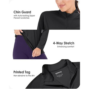 1/4 camisa pullover con cremallera de cuarto, conjunto de sudadera con media cremallera personalizada para mujer Diseño de cremallera de cuarto - Product Image 2