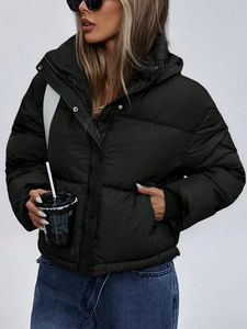 New Hot <b>Sale</b> Wholesale Women Winter Casual Sports Outdoor Warm Quilted Windbreaker Jacket Puffer Jacket Turn-down Collar Woman - Product Image 6