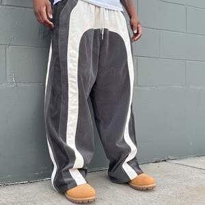 Pantalon pour homme en velours personnalisé, coupe ample, jambe large, cordon de serrage, design personnalisé, style streetwear, respirant, poids lourd - Product Image 5