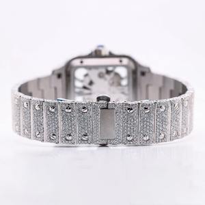 Reloj de Lujo Personalizado para Hombre, Estilo Hip Hop, con Incrustaciones de Moissanita, Movimiento Mecánico, Esfera de Cristal de Zafiro, Acero Inoxidable - Product Image 3