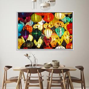 Elegant Printed <b>Canvas</b> Artwork: Asia-Inspired Artwork Print,WHITE <b>FRAMED</b> <b>CANVAS</b> - Product Image 1