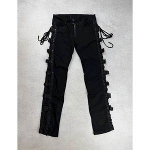 Pantalones Punk Negros Góticos Sexys con Cordones y Hebillas para Mujer, Venta al por Mayor de Fábrica de Alta Calidad 2026 - Product Image 1
