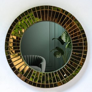 Espejo de pared con marco de madera portátil 3D con diseño moderno para decoración de bodas - Product Image 4