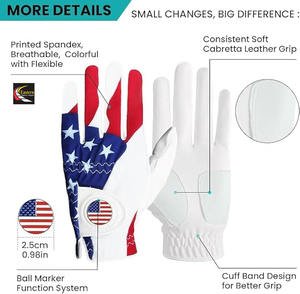 Gants de golf personnalisés en cuir Cabretta, antidérapants, résistants à l'usure, flexibles, pour femmes et hommes, avec logo personnalisé - Product Image 2